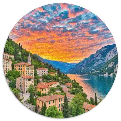 Nationalpark Plitvicer Seen 1000 Teile Puzzle Rundes Puzzle Schwieriges Großes Stressabbau-Spielzeug Für Erwachsene Kinder Kreativ 1000pcs (67.5x67.5cm) von QIAVXZIP
