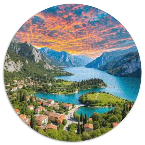 Nationalpark Plitvicer Seen 1000 Teile Puzzle Rundpuzzle Schwieriges Großes Stressabbau-Spielzeug Für Erwachsene Kinder Kreativ 1000pcs (67.5x67.5cm) von QIAVXZIP