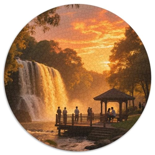 Nationalpark Plitvicer Seen 1000 Teile Puzzle Rundpuzzle Schwieriges Großes Stressabbau-Spielzeug Für Erwachsene Kinder Kreativ 1000pcs (67.5x67.5cm) von QIAVXZIP