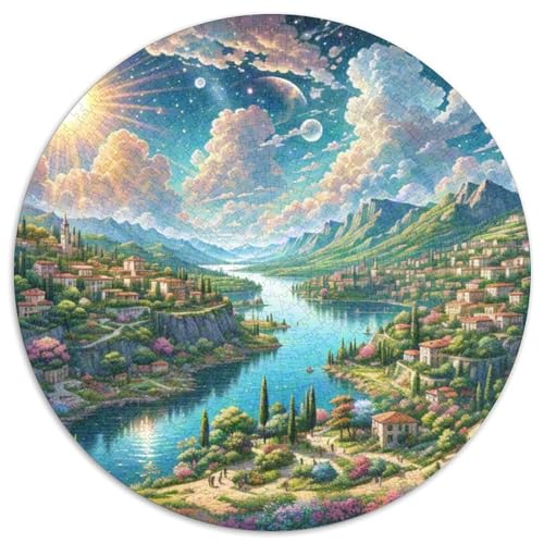 Nationalpark Plitvicer Seen 1000 Teile Puzzle Rundpuzzle Schwieriges Großes Stressabbau-Spielzeug Für Erwachsene Und Kinder 1000pcs (67.5x67.5cm) von QIAVXZIP