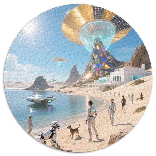 Naturpark Cabo de Gata-Níjar 1000 Teile Künstlerisches Jigsaw Puzzle Runde Puzzles Schwieriges Großes Stressabbau-Spielzeug Für Erwachsene Kinder Kreativ 1000pcs (67.5x67.5cm) von QIAVXZIP