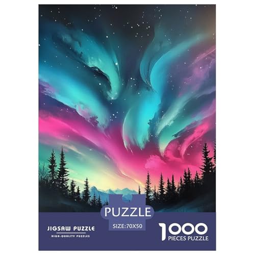 Nordlichter 1000 Teile Klassische Puzzle Für Die Ganze Familie, Teile Passen Perfekt Zusammen, Geschicklichkeitsspiel, Perfekt Für Spieleabende, Stressabbau-Spielzeug 70x50cm/1000pcs von QIAVXZIP