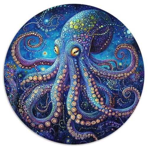Octopus 1000 PCS Puzzle Kreisförmige EinzigKunst ige Puzzle Schwieriges Großes Stressabbau-Spielzeug Für Erwachsene Und Kinder 1000pcs (67.5x67.5cm) von QIAVXZIP