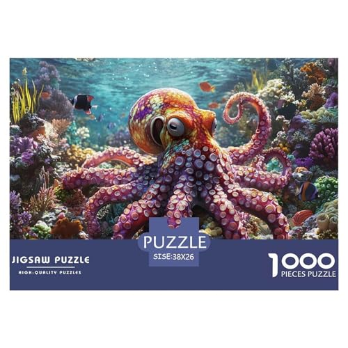 Octopus 1000 Teile Unmöglich Puzzles Ab 14 Jahren, Teile Passen Perfekt Zusammen, Geschicklichkeitsspiel, Premium Quality, Pädagogisches 38x26cm/1000pcs von QIAVXZIP
