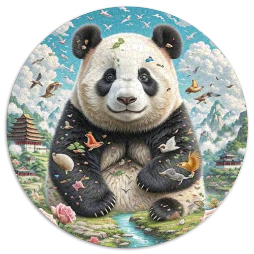 Panda 1000 Teile Puzzle Tier Runde Puzzles Schwieriges Großes Stressabbau-Spielzeug Geeignet 1000pcs (67.5x67.5cm) von QIAVXZIP