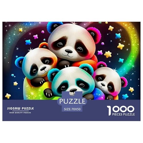 Panda 1000 Teile Schwieriges Großes Puzzle Tier Für Die Ganze Familie, Teile Passen Perfekt Zusammen, Geschicklichkeitsspiel, Perfekt Für Spieleabende, Stressabbau-Spielzeug 70x50cm/1000pcs von QIAVXZIP