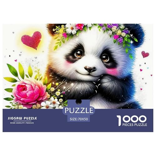 Panda 1000 Teile Unmöglich Puzzles Tier Für Die Ganze Familie, Teile Passen Perfekt Zusammen, Geschicklichkeitsspiel, Perfekt Für Spieleabende, Stressabbau-Spielzeug 70x50cm/1000pcs von QIAVXZIP