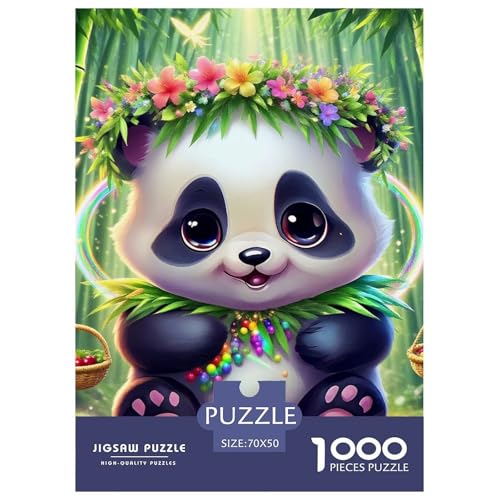 Panda 1000 Teile Unmöglich Puzzles Tier Für Erwachsene, Familien, Teile Passen Perfekt Zusammen, Geschicklichkeitsspiel, Premium Quality, Pädagogisches 70x50cm/1000pcs von QIAVXZIP