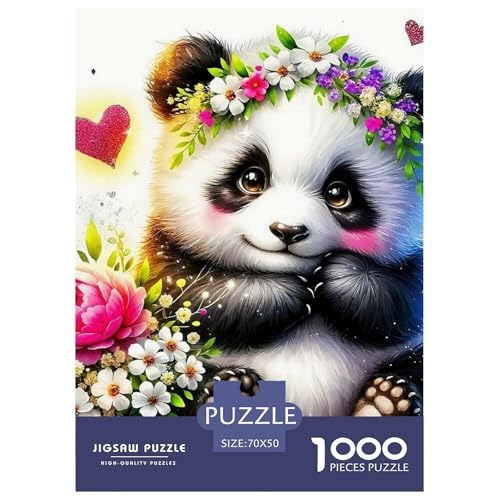 Panda 1000 Teile Unmöglich Puzzles Tier Für Erwachsene Und Kinder, Teile Passen Perfekt Zusammen, Geschicklichkeitsspiel, Premium Quality, Pädagogisches 70x50cm/1000pcs von QIAVXZIP