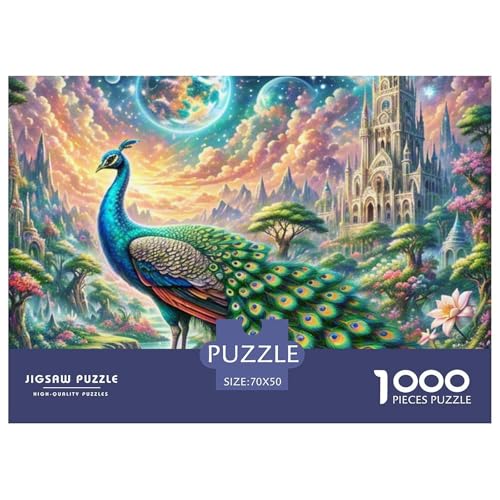 Pfauen Spreading Federn 1000 Teile Anspruchsvolles Puzzle Tier Und Kinder, Teile Passen Perfekt Zusammen, Geschicklichkeitsspiel, Premium Quality, Pädagogisches 70x50cm/1000pcs Pfauen Spreading Federn 1000 Teile Anspruchsvolles Puzzle Tier Und Kinder, Teile Passen Perfekt Zusammen, Geschicklichkeitsspiel, Premium Quality, Pädagogisches 70x50cm/1000pcs von QIAVXZIP