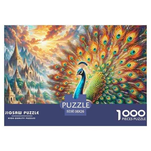 Pfauen Spreading Federn 1000 Teile Schwieriges Großes Puzzle Tier, Familien, Teile Passen Perfekt Zusammen, Geschicklichkeitsspiel, Perfekt Für Spieleabende, Stressabbau-Spielzeug Pfauen Spreading Federn 1000 Teile Schwieriges Großes Puzzle Tier, Familien, Teile Passen Perfekt Zusammen, Geschicklichkeitsspiel, Perfekt Für Spieleabende, Stressabbau-Spielzeug von QIAVXZIP