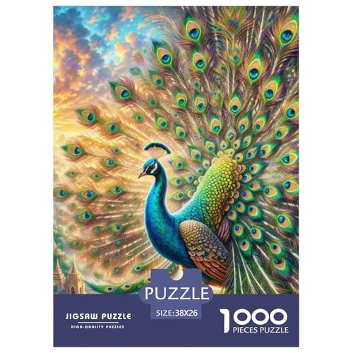 Pfauen Spreading Federn 1000 Teile Schwieriges Großes Puzzle Tier Und Kinder, Teile Passen Perfekt Zusammen, Geschicklichkeitsspiel, Premium Quality, Stressabbau-Spielzeug 38x26cm/ Pfauen Spreading Federn 1000 Teile Schwieriges Großes Puzzle Tier Und Kinder, Teile Passen Perfekt Zusammen, Geschicklichkeitsspiel, Premium Quality, Stressabbau-Spielzeug 38x26cm/ von QIAVXZIP