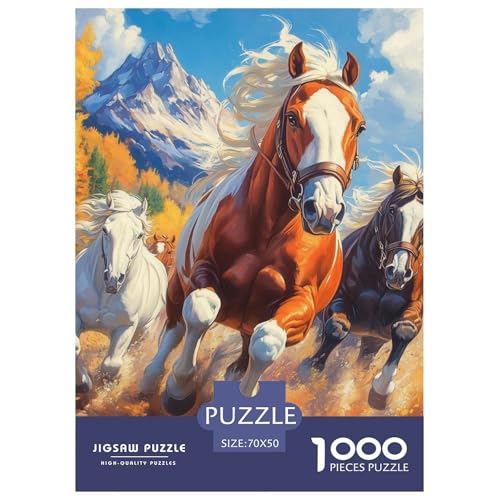 Pferd 1000 Teile Klassische Puzzle Ab 14 Jahren, Teile Passen Perfekt Zusammen, Geschicklichkeitsspiel, Premium Quality, Pädagogisches 70x50cm/1000pcs Pferd 1000 Teile Klassische Puzzle Ab 14 Jahren, Teile Passen Perfekt Zusammen, Geschicklichkeitsspiel, Premium Quality, Pädagogisches 70x50cm/1000pcs von QIAVXZIP