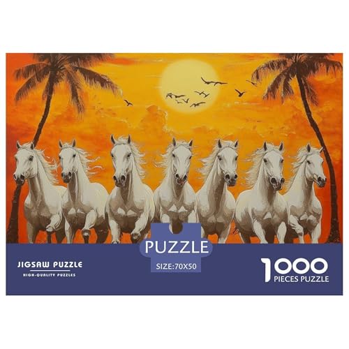 Pferd 1000 Teile Unmöglich Puzzles Für Erwachsene Und Kinder, Teile Passen Perfekt Zusammen, Geschicklichkeitsspiel, Perfekt Für Spieleabende, Stressabbau-Spielzeug 70x50cm/1000pcs von QIAVXZIP