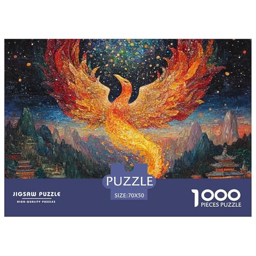 Phoenix 1000 Teile Anspruchsvolles Puzzle Für Erwachsene Und Kinder, Teile Passen Perfekt Zusammen, Geschicklichkeitsspiel, Premium Quality, Stressabbau-Spielzeug 70x50cm/1000pcs von QIAVXZIP
