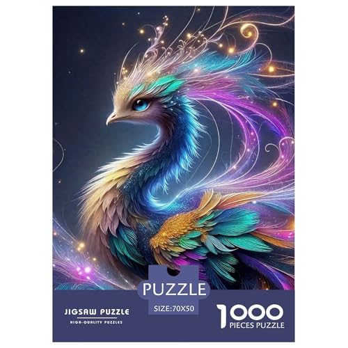 Phoenix 1000 Teile Anspruchsvolles Puzzle Tier Für Erwachsene Und Kinder, Teile Passen Perfekt Zusammen, Geschicklichkeitsspiel, Premium Quality, Pädagogisches 70x50cm/1000pcs von QIAVXZIP
