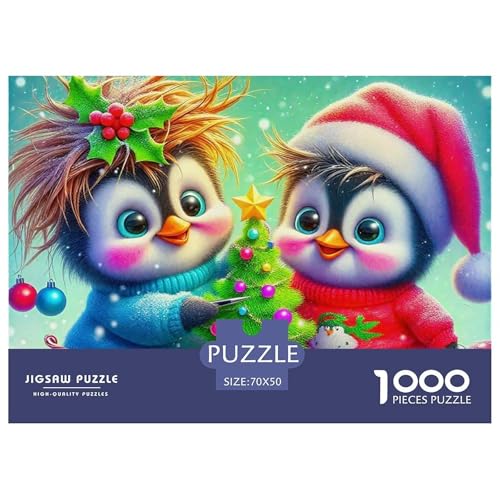 Pinguin 1000 Teile Klassische Puzzle Tier Für Erwachsene, Familien, Teile Passen Perfekt Zusammen, Geschicklichkeitsspiel, Premium Quality, Stressabbau-Spielzeug 70x50cm/1000pcs von QIAVXZIP