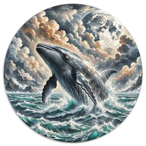 Riesenwal brechen Abyss 2 1000 Teile Künstlerisches Jigsaw Puzzle Runde Puzzles Schwieriges Großes Stressabbau-Spielzeug Für Erwachsene Und Kinder 1000pcs (67.5x67.5cm) von QIAVXZIP