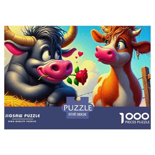 Rinder 1000 Teile Klassische Puzzle Tier Ab 14 Jahren, Teile Passen Perfekt Zusammen, Geschicklichkeitsspiel, Premium Quality, Pädagogisches 38x26cm/1000pcs Rinder 1000 Teile Klassische Puzzle Tier Ab 14 Jahren, Teile Passen Perfekt Zusammen, Geschicklichkeitsspiel, Premium Quality, Pädagogisches 38x26cm/1000pcs von QIAVXZIP