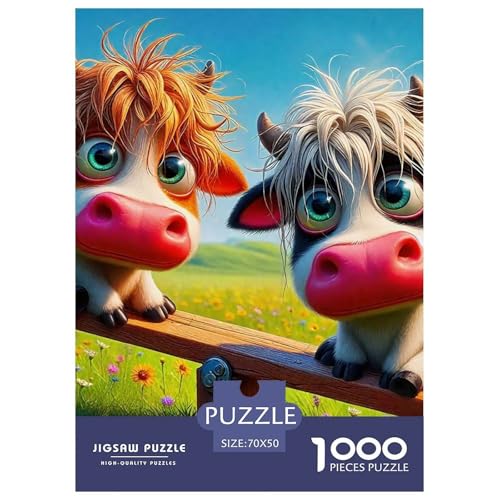 Rinder 1000 Teile Klassische Puzzle Tier Ab 14 Jahren, Teile Passen Perfekt Zusammen, Geschicklichkeitsspiel, Premium Quality, Pädagogisches 70x50cm/1000pcs Rinder 1000 Teile Klassische Puzzle Tier Ab 14 Jahren, Teile Passen Perfekt Zusammen, Geschicklichkeitsspiel, Premium Quality, Pädagogisches 70x50cm/1000pcs von QIAVXZIP
