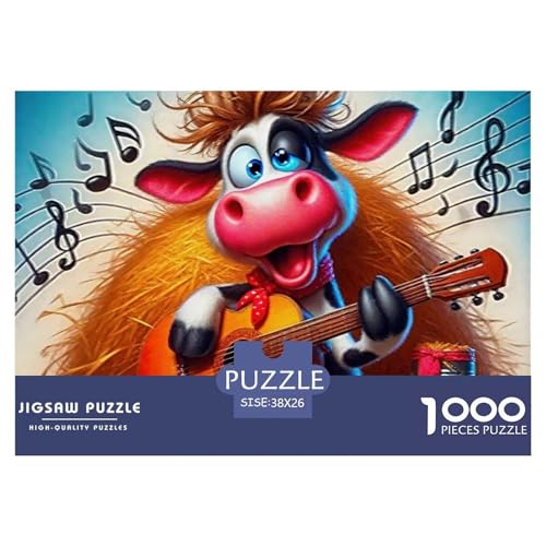 Rinder 1000 Teile Klassische Puzzle Tier Für Erwachsene, Familien, Teile Passen Perfekt Zusammen, Geschicklichkeitsspiel, Premium Quality, Stressabbau-Spielzeug 38x26cm/1000pcs von QIAVXZIP