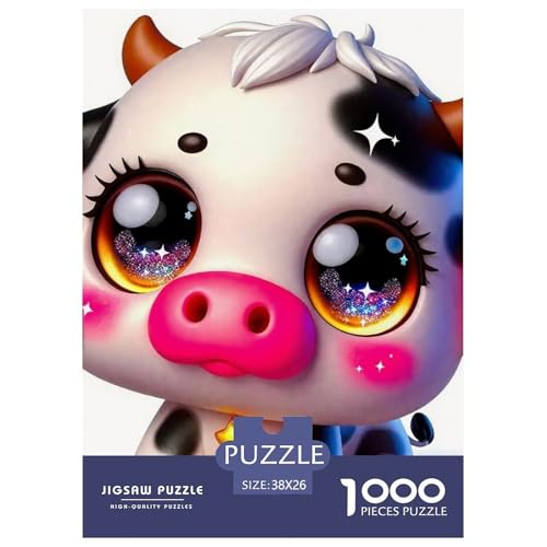 Rinder 1000 Teile Unmöglich Puzzles Tier Ab 14 Jahren, Teile Passen Perfekt Zusammen, Geschicklichkeitsspiel, Perfekt Für Spieleabende, Pädagogisches 38x26cm/1000pcs von QIAVXZIP