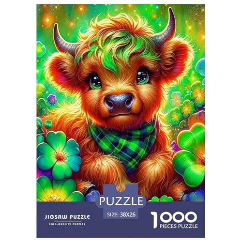 Rinder 1000 Teile Unmöglich Puzzles Tier Ab 14 Jahren, Teile Passen Perfekt Zusammen, Geschicklichkeitsspiel, Premium Quality, Pädagogisches 38x26cm/1000pcs Rinder 1000 Teile Unmöglich Puzzles Tier Ab 14 Jahren, Teile Passen Perfekt Zusammen, Geschicklichkeitsspiel, Premium Quality, Pädagogisches 38x26cm/1000pcs von QIAVXZIP