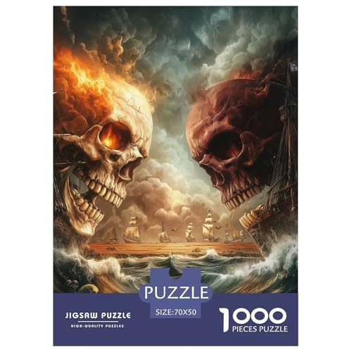 Schädel 1000 Teile Klassische Puzzle Ab 14 Jahren, Teile Passen Perfekt Zusammen, Geschicklichkeitsspiel, Premium Quality, Pädagogisches 70x50cm/1000pcs Schädel 1000 Teile Klassische Puzzle Ab 14 Jahren, Teile Passen Perfekt Zusammen, Geschicklichkeitsspiel, Premium Quality, Pädagogisches 70x50cm/1000pcs von QIAVXZIP