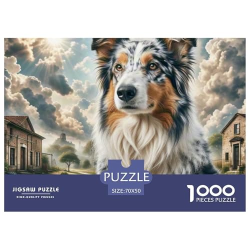 Schäferhund 1000 Teile Klassische Puzzle, Familien, Teile Passen Perfekt Zusammen, Geschicklichkeitsspiel, Premium Quality, Stressabbau-Spielzeug 70x50cm/1000pcs von QIAVXZIP