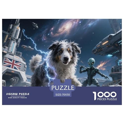 Schäferhund 1000 Teile Klassische Puzzle Und Kinder, Teile Passen Perfekt Zusammen, Geschicklichkeitsspiel, Perfekt Für Spieleabende, Stressabbau-Spielzeug 70x50cm/1000pcs von QIAVXZIP