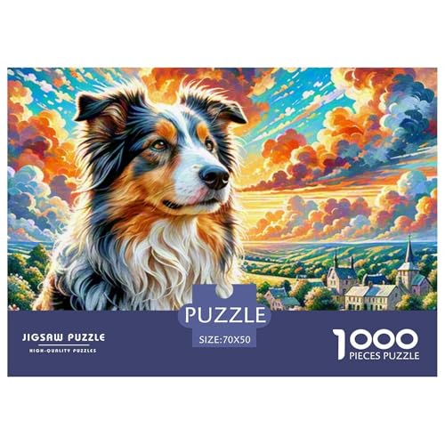 Schäferhund 1000 Teile Klassische Puzzle Und Kinder, Teile Passen Perfekt Zusammen, Geschicklichkeitsspiel, Premium Quality, Stressabbau-Spielzeug 70x50cm/1000pcs von QIAVXZIP