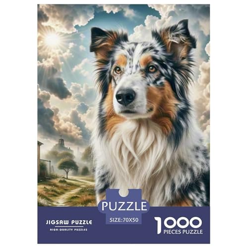 Schäferhund 1000 Teile Schwieriges Großes Puzzle, Familien, Teile Passen Perfekt Zusammen, Geschicklichkeitsspiel, Perfekt Für Spieleabende, Pädagogisches 70x50cm/1000pcs von QIAVXZIP