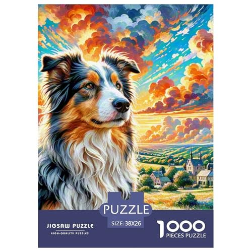 Schäferhund 1000 Teile Schwieriges Großes Puzzle, Teile Passen Perfekt Zusammen, Geschicklichkeitsspiel, Premium Quality, Stressabbau-Spielzeug 38x26cm/1000pcs von QIAVXZIP