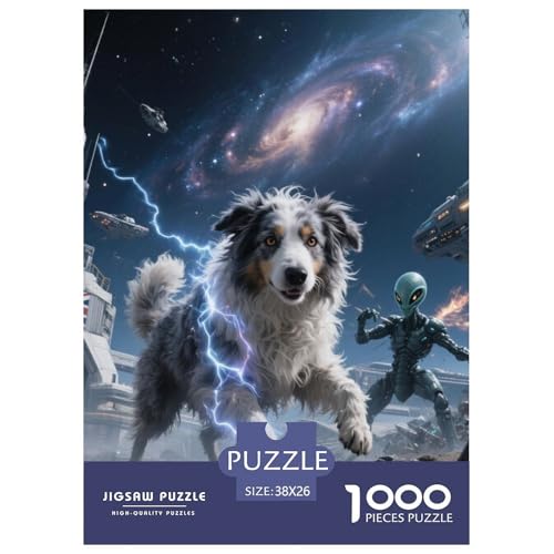 Schäferhund 1000 Teile Schwieriges Großes Puzzle Und Kinder, Teile Passen Perfekt Zusammen, Geschicklichkeitsspiel, Premium Quality, Pädagogisches 38x26cm/1000pcs von QIAVXZIP