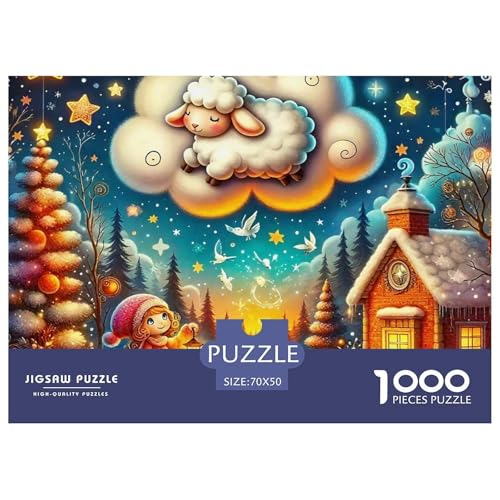 Schafe 1000 Teile Klassische Puzzle Tier Für Erwachsene Und Kinder, Teile Passen Perfekt Zusammen, Geschicklichkeitsspiel, Premium Quality, Stressabbau-Spielzeug 70x50cm/1000pcs von QIAVXZIP