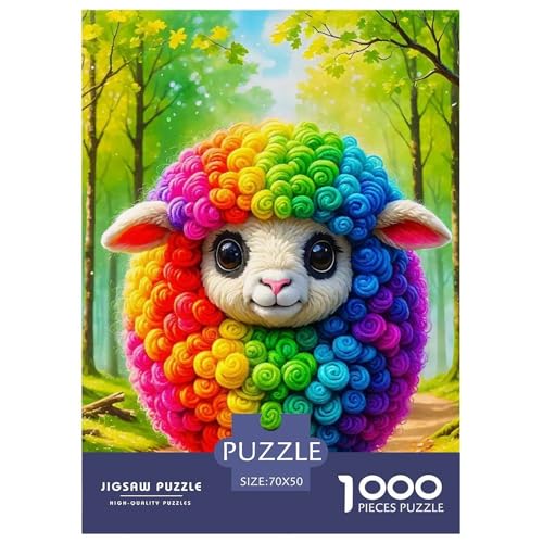 Schafe 1000 Teile Unmöglich Puzzles Tier Für Erwachsene, Familien, Teile Passen Perfekt Zusammen, Geschicklichkeitsspiel, Premium Quality, Stressabbau-Spielzeug 70x50cm/1000pcs von QIAVXZIP