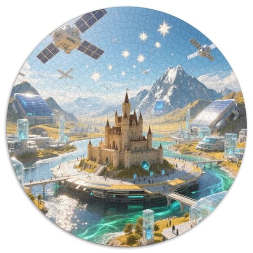 Schloss Bran 1000 PCS Puzzle Runde Puzzles Schwieriges Großes Stressabbau-Spielzeug Geeignet 1000pcs (67.5x67.5cm) von QIAVXZIP