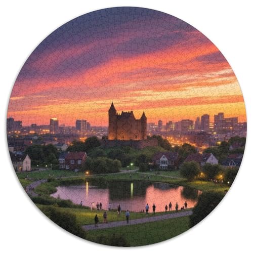 Schloss Bran 1000 Teile Puzzle Circular Puzzles Schwieriges Großes Stressabbau-Spielzeug Geeignet 1000pcs (67.5x67.5cm) von QIAVXZIP