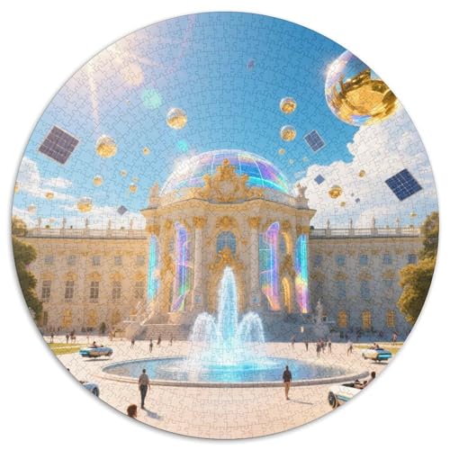 Schloss Schönbrunn 1000 Teile Künstlerisches Jigsaw Puzzle Runde Puzzles Schwieriges Großes Stressabbau-Spielzeug Für Erwachsene Kinder Kreativ 1000pcs (67.5x67.5cm) von QIAVXZIP