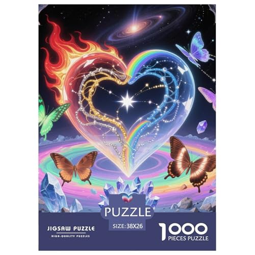 Schmetterling 1000 Teile Schwieriges Großes Puzzle Tier Für Erwachsene, Familien, Teile Passen Perfekt Zusammen, Geschicklichkeitsspiel, Premium Quality, Stressabbau-Spielzeug 38x26cm/1000pcs von QIAVXZIP