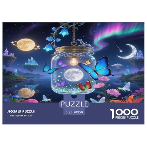 Schmetterling 1000 Teile Unmöglich Puzzles Tier Für Erwachsene Und Kinder, Teile Passen Perfekt Zusammen, Geschicklichkeitsspiel, Perfekt Für Spieleabende, Pädagogisches 70x50cm/1000pcs von QIAVXZIP