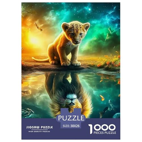 Schneeleopard 1000 Teile Unmöglich Puzzles Tier Für Erwachsene Und Kinder, Teile Passen Perfekt Zusammen, Geschicklichkeitsspiel, Premium Quality, Stressabbau-Spielzeug 38x26cm/1000pcs von QIAVXZIP
