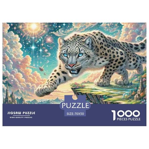 Schneeleopard auf Cliff 1000 Teile Klassische Puzzle Tier Und Kinder, Teile Passen Perfekt Zusammen, Geschicklichkeitsspiel, Perfekt Für Spieleabende, Stressabbau-Spielzeug 70x von QIAVXZIP
