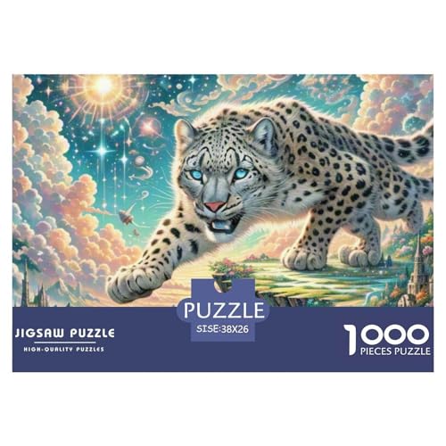 Schneeleopard auf Cliff 1000 Teile Schwieriges Großes Puzzle Tier Und Kinder, Teile Passen Perfekt Zusammen, Geschicklichkeitsspiel, Perfekt Für Spieleabende, Stressabbau-Spiel von QIAVXZIP