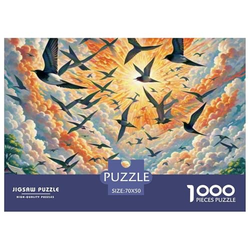 Schnell brechen Wolken 1000 Teile Klassische Puzzle Tier Und Kinder, Teile Passen Perfekt Zusammen, Geschicklichkeitsspiel, Premium Quality, Pädagogisches 70x50cm/1000pcs von QIAVXZIP