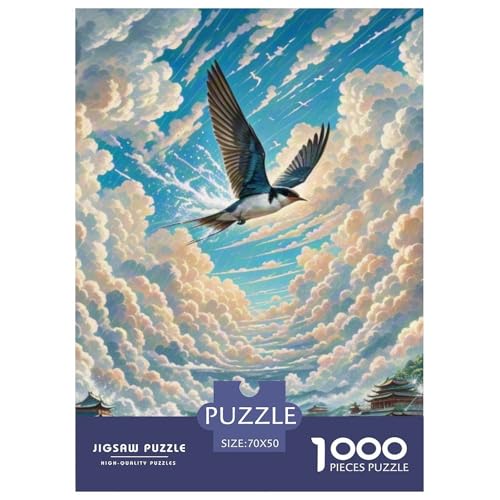 Schnell brechen Wolken 1000 Teile Schwieriges Großes Puzzle Tier, Familien, Teile Passen Perfekt Zusammen, Geschicklichkeitsspiel, Premium Quality, Stressabbau-Spielzeug 70x50cm/1000pc von QIAVXZIP