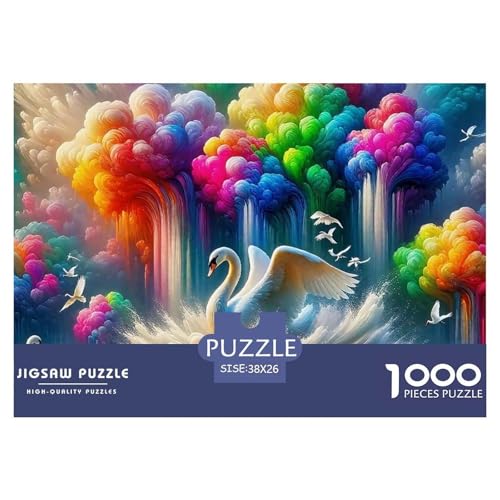 Schwan 1000 Teile Klassische Puzzle Tier Für Erwachsene, Familien, Teile Passen Perfekt Zusammen, Geschicklichkeitsspiel, Perfekt Für Spieleabende, Pädagogisches 38x26cm/1000pcs von QIAVXZIP