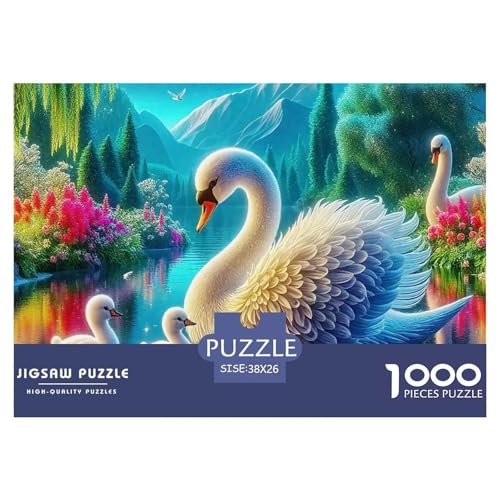 Schwan 1000 Teile Klassische Puzzle Tier Für Erwachsene Und Kinder, Teile Passen Perfekt Zusammen, Geschicklichkeitsspiel, Premium Quality, Stressabbau-Spielzeug 38x26cm/1000pcs von QIAVXZIP
