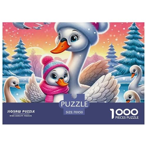 Schwan 1000 Teile Klassische Puzzle Tier Für Erwachsene Und Kinder, Teile Passen Perfekt Zusammen, Geschicklichkeitsspiel, Premium Quality, Stressabbau-Spielzeug 70x50cm/1000pcs von QIAVXZIP