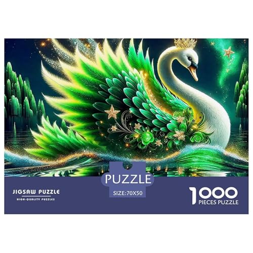 Schwan 1000 Teile Schwieriges Großes Puzzle Tier Für Erwachsene, Familien, Teile Passen Perfekt Zusammen, Geschicklichkeitsspiel, Premium Quality, Pädagogisches 70x50cm/1000pcs von QIAVXZIP